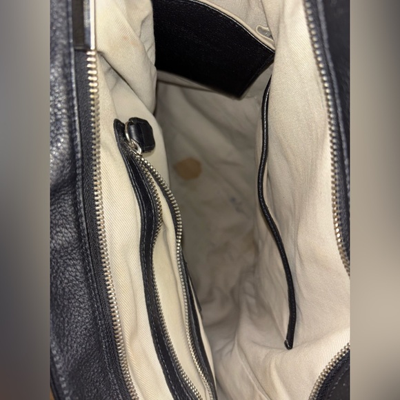 Heather Henry Color Block Fuchsia Fur & Black Pebbled Leather Tote Bag - Picture 12 of 13